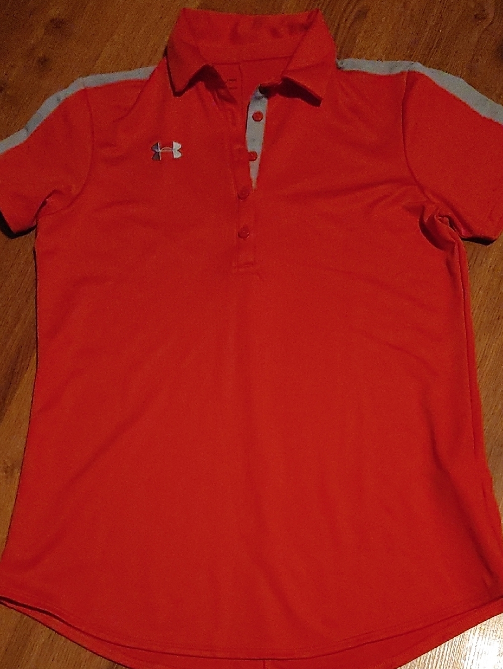 Under Armour Red Polo with Light Gray Trim Sz XS
